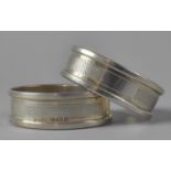 A Pair of Silver Oval Napkin Rings, B'ham 1954