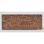 A Late 19th/ Early 20th Century Intricately Carved Canton Sandalwood Panel Depicting Monks in