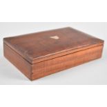 A Rectangular Australian Hardwood Box, The Hinged Lid with Inlaid Yellow Metal Outline of