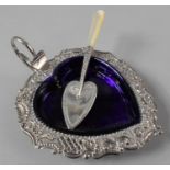 A Silver Heart Shaped Dish with Ring Carrying handle, Hallmarked for Birmingham together with a