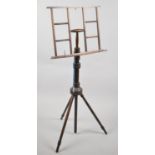 A Continental Turned Wooden Music Stand on Tripod Supports