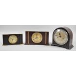Two Mid 20th Century Metamec Mantel Clocks and an Art Deco Example By Enfield