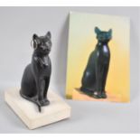 A Souvenir Study of Seated Cat with Earrings, the Original in Bronze with Gold, Late Period 6th