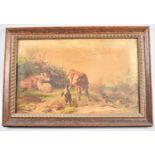 A Framed 19th Century Lithograph, English School, Goat and Calf, 42x25cms