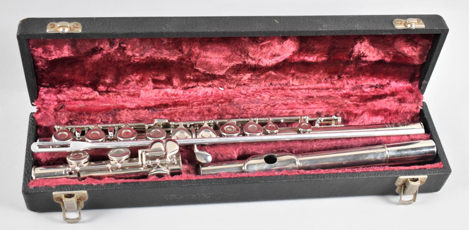 A Cased Silver Plated Flute, The Embassy, by Benson of London