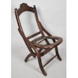 A Late Victorian/Edwardian Mahogany Framed Folding Chair for Reupholstery