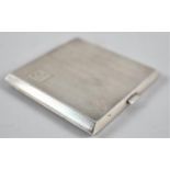 A Silver Powder Compact with Engine Turned Decoration, 7cms Square
