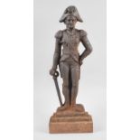 A Cast Iron Door Stop in the form of The Duke of Wellington on Stepped Plinth, 41cms High