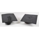 Two Vintage Graduation Mortar Boards, One By Ede Son and Ravenscroft