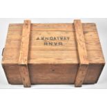 A Pitch Pine Military Chest, The Lid Stencilled For AWN Oatway, Royal Naval Volunteer Reserve, 75cms
