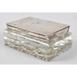 An Edwardian Cut Glass Silver Mounted Two Division Stamp Box, Bham 1905, 7.7x5.3cms