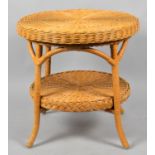 A Modern Circular Woven Two Tier Occasional Table, 65cms Diameter