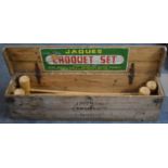 A Vintage Jaques Croquet Set, Box is Woodwormed