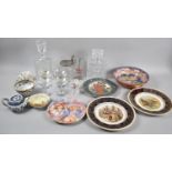 A Collection of Various Ceramics and Glass to Include Plates, Bowls, Tankard, Decanters etc