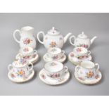 A Collection of Royal Worcester Roanoke Pattern Teawares to comprise Teapots, Smaller Bachelors