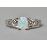 A Silver and Opal Ladies Dress Ring, Size T