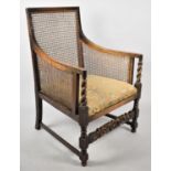 An Early 20th Century Bergere Armchair with Barley Twist Supports