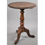 A Victorian Mahogany Tripod Table, Top Somewhat Warped, 53cm Diameter