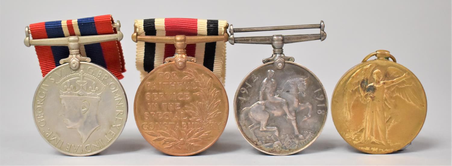 Two WWI Medals Awarded to 9960 PTE. G Wright, South Staffs Regiment Together with Faithful Service