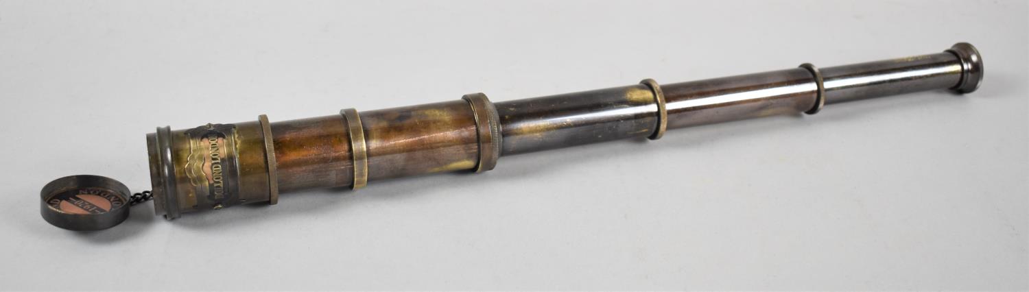 A Reproduction Cased Miniature Three Fold Telescope in the Manner of Dollond of London, Case 16.5cms - Image 2 of 4