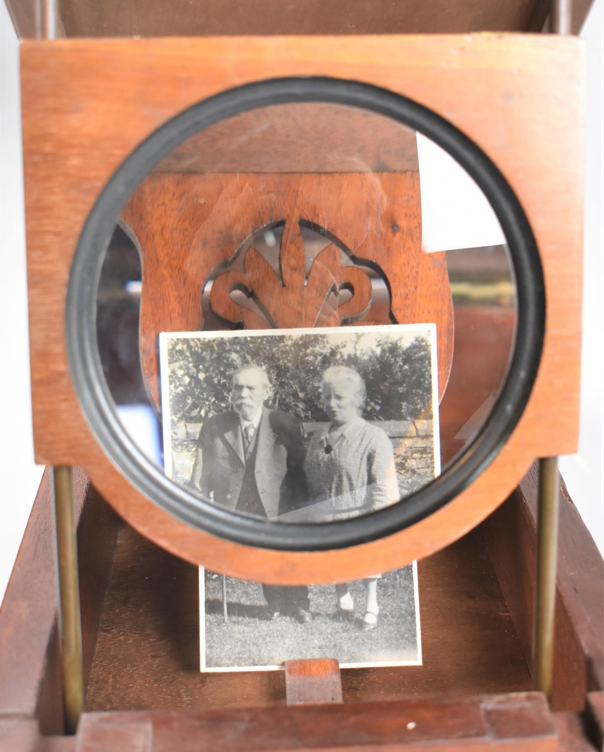 A Late Victorian Mahogany Table Top Stereoscopic Slide and Postcard Viewer by Dollond, Ludgate Hill, - Image 2 of 5