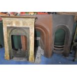 Three Edwardian Cast Metal Fireplaces, 69cm, 61cm and 46cm Wide