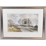 A Framed Watercolour, "Near Naunton, Glos. Feb 1978" by J Fletcher Watson, 47x29cm