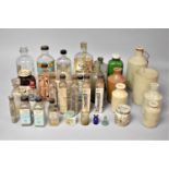 A Collection of Various Chemists, Ink and Livestock Glass and Stoneware Bottles to comprise Maggot