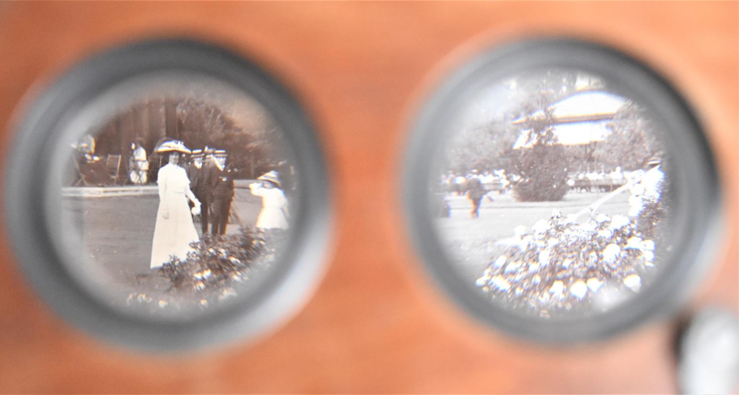 A Late Victorian Mahogany Table Top Stereoscopic Slide and Postcard Viewer by Dollond, Ludgate Hill, - Image 3 of 5