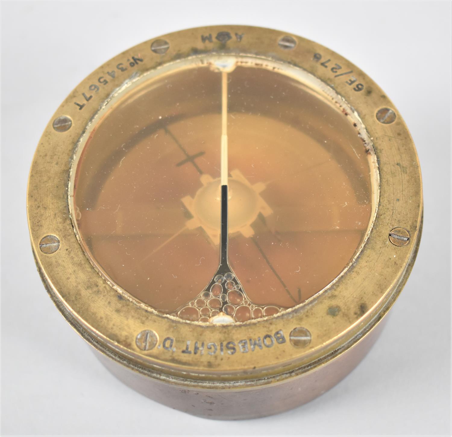 A Vintage A&M Bombsight D Dampened Compass with Air Ministry Stamp, no.34567T, 10cm diameter - Image 2 of 4