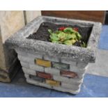 A Reconstituted Stone Square Patio Planter, 38cm Square and 25cm high