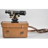 A Vintage Leather Cased Surveyors Level by Hall Bros no. 39399