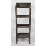 An Edwardian Four Shelf Open Bookcase with Galleried Top, 33cm Wide and 94cm High