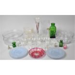A Collection of Coloured and Plain Glassware etc