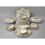 A Collection of English Rose Indian Tree Pattern Dinnerwares to comprise Lidded Tureen, Soup Bowl,