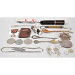 A Collection of Curios to Include Tyre Gauge, Medallion and Churchill Crown, Spring Balance,