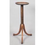 An Edwardian Dish Top Torchere Stand on Tripod Base with Turned Reeded Support, 24.5cm Diameter