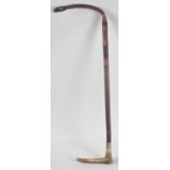 A Silver Mounted Riding Crop with Horn Handle, monogrammed SML, 21.06.1958