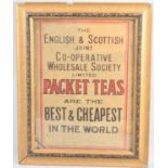 A Framed Vintage Advertisement for Cooperative Packet Teas, 29x39cm