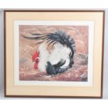 A Framed Limited Edition Print of a Cockerel by Tunnicliffe, 40x33cm
