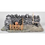 A Handmade Scratch Built Model of a Dry Stone Wall, 27cm wide