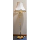 A Mid 20th Century Brass and Onyx Standard Lamp and Shade