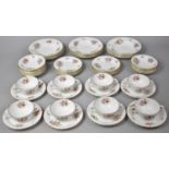 A Collection of Royal Worcester Roanoke Pattern Dinnerwares to comprise Seven Soup Bowls, Twelve