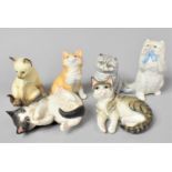 A Collection of Six Royal Worcester Kittens Ornaments