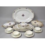 A Part Set of Limoges Dinnerwares to Comprise Graduated Oval Platters, Two Lidded Tureens and a
