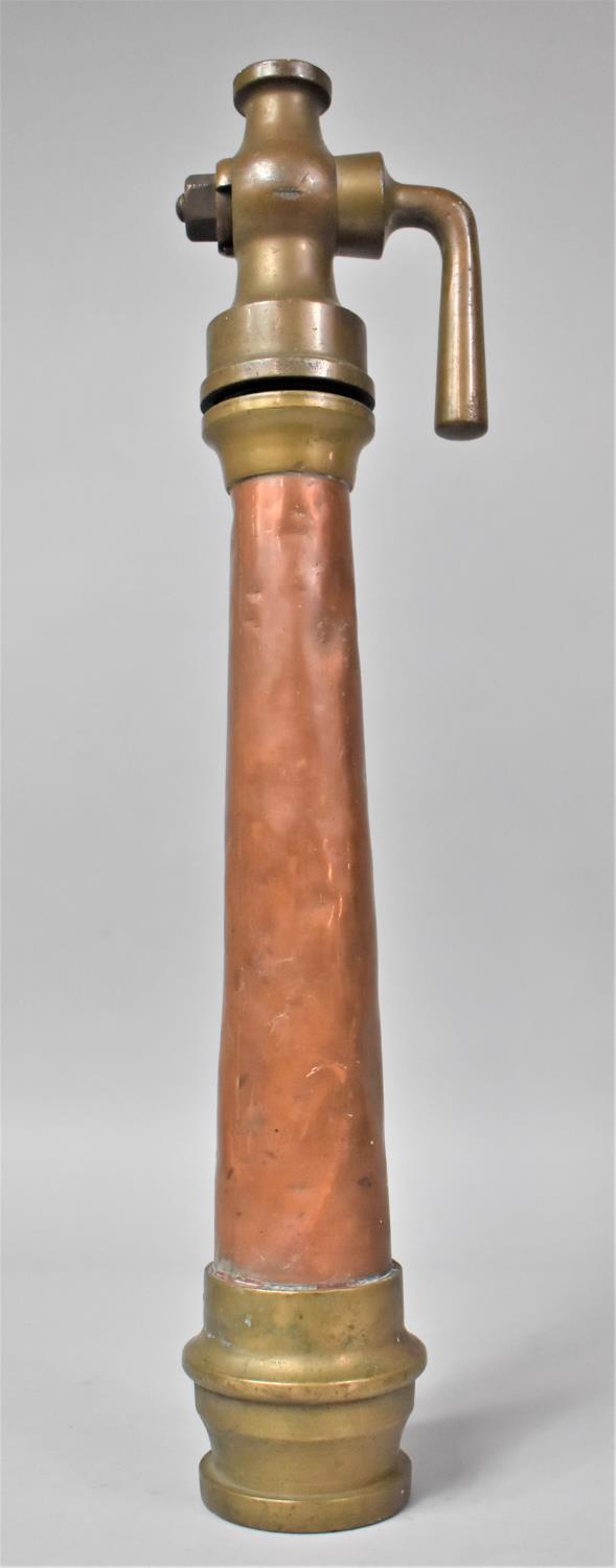 A Vintage Copper and Brass Fire Hydrant Nozzle, 49cms Long