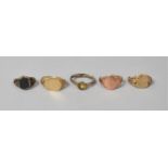 A Collection of Five Gold and Yellow Metal 19th Century and Later Dress Rings All With Significant