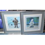 Two Framed Prints, Polar Bear and Eskimo