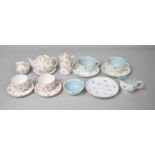 A Hammersley and Co Floral Pattern Tea For Two Set to comprise Two Saucers and Cups, Hot Water