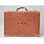 A Vintage Leather Suitcase, 51cm wide